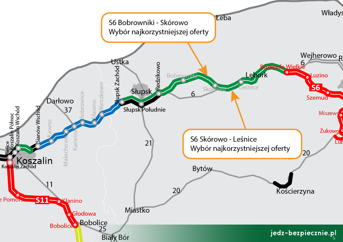 Polskie drogi - Wybór wykonawców S6: Bobrowniki - Skórowo - Leśnice